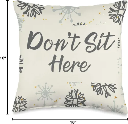 Vista 4 de Rude Almohadas Don't Sit Here Funny Rude Sarcasm Snowflakes Throw Pillow (16.0 x 16.0 in), multicolor