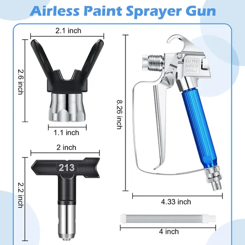 Vista 3 de Zhengmy 12 pistolas pulverizadoras de pintura sin aire con puntas de pulverización de protector de boquilla y filtro de pistola de pintura sin aire