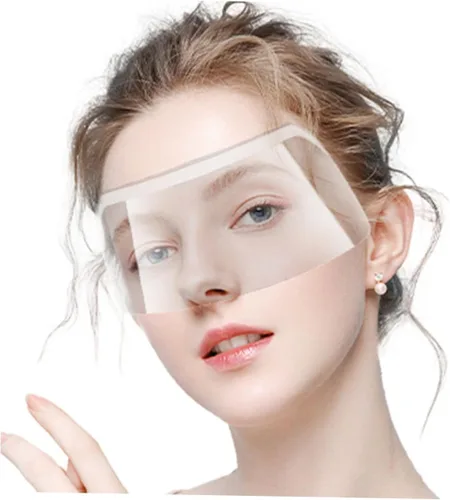 Vista 6 de GALPADA 50 protectores de ojos para corte de pelo, viseras de plástico transparente para uso en peluquerías, maquillaje y corte de cabello, diseño