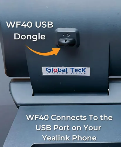 Vista 6 de Yealink - Adaptador WiFi WF40 Dongle USB para teléfonos VoIP modelos compatibles - T46U, T48U, T41S, T42S, T46S, T48S, T52S, T54S, T42U, T43U, T27G