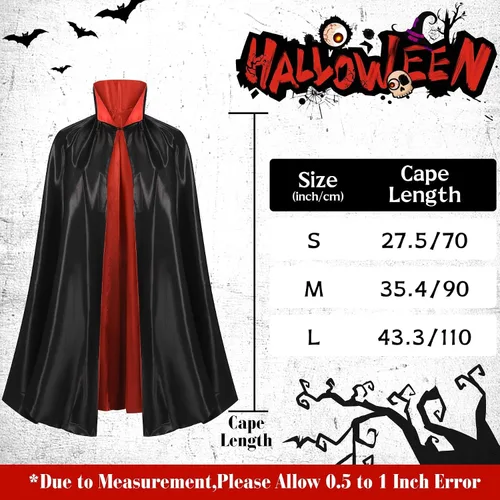 Vista 6 de Capa de vampiro, capa de doble cara con cuello alto Cabo Vampiro Cuello Alto Púrpura