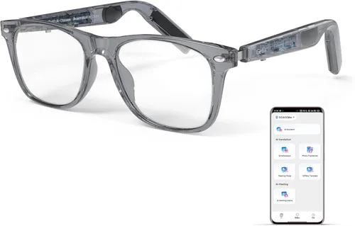 Vista 11 de GetD Lentes inteligentes de acetato 2026, ChatGPT y traductor en tiempo real de 145 idiomas, gafas Bluetooth con lente transparente, duración