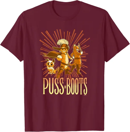 Vista 12 de DreamWorks Puss in Boots: The Last Wish Cat Trio Poster - Camiseta pequeña Negro
