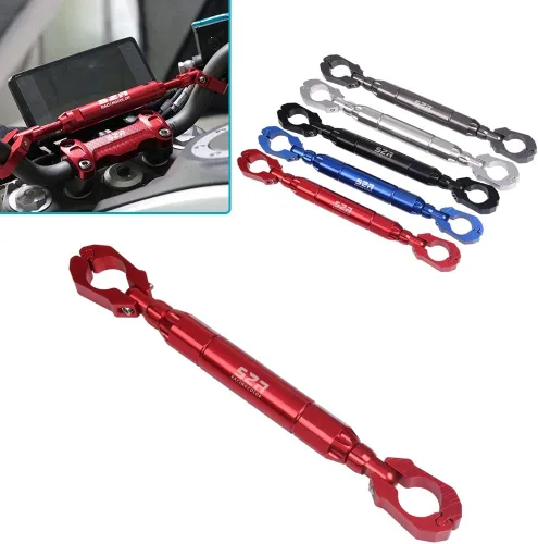 Vista 9 de 0.866 in aleación de aluminio Bold grueso motocicleta Accesorios Balance Bar ajustable fuerza palancas manillar travesaño teléfono titular (negro)
