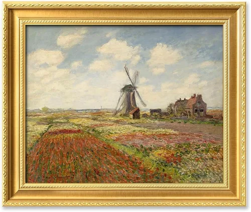 Vista 123 de IPIC - Reproducción artística de los lirios de agua de Claude Monet 1906, impresiones giclée coinciden con el marco dorado clásico, arte de pared
