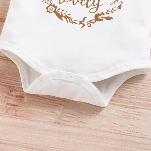Vista 4 de PATPAT Conjunto de 3 piezas de ropa para bebé niña recién nacida con volantes y diadema