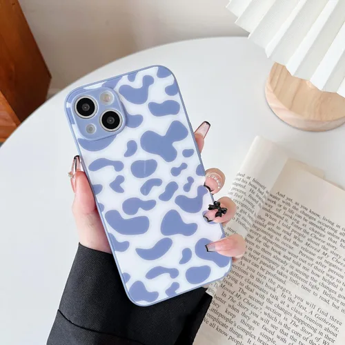 Vista 5 de DEFBSC Funda para iPhone 13, funda de teléfono con estampado de vaca de leche linda, ultra delgada y suave TPU a prueba de golpes funda protectora