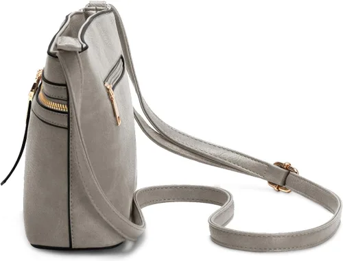 Vista 2 de LA TERRE Bolsos cruzados con bolsillo con cremallera, bolsos cruzados ligeros medianos para mujer