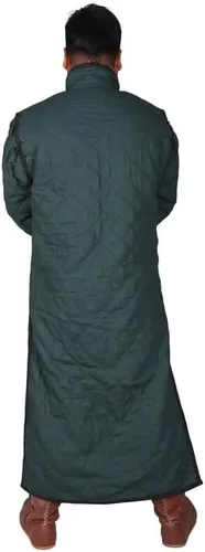 Vista 3 de Medieval grueso acolchado de longitud completa mangas Gambeson capa Aketon chaqueta armadura, tela de algodón