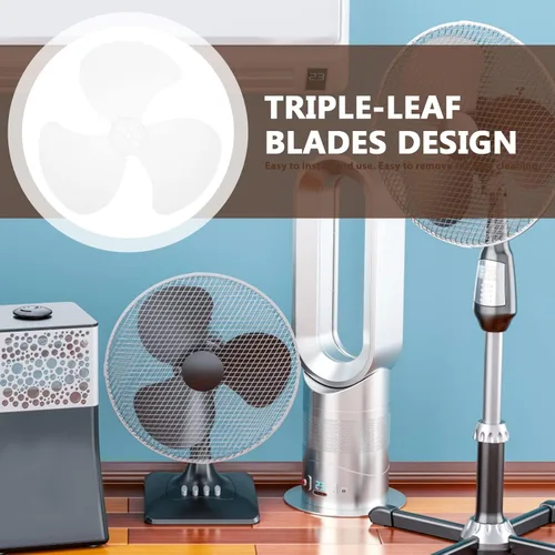 Vista 8 de Cuchillas de ventilador de mesa, hoja de plástico universal de 16 pulgadas, 3 hojas, repuesto para el hogar, pedestal de pie, ventilador blanco