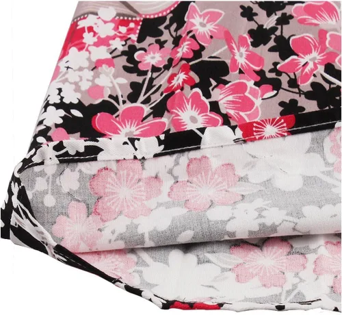 Vista 5 de Girstunm Falda plisada vintage con estampado floral y bolsillos para mujer