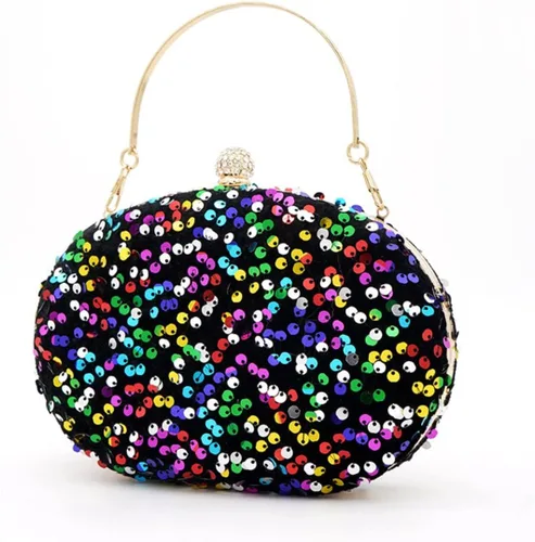 Vista 7 de IAMUHI Bolso de mano con lentejuelas pequeñas, bolso de noche con asa superior, mini bolso cruzado de hombro cuadrado