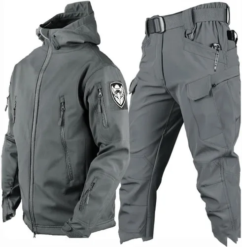 Vista 8 de Conjunto de traje de esquí de dos piezas para hombre, impermeable, resistente al viento, con capucha, abrigo de nieve, 2 piezas, trajes de nieve