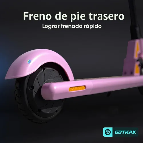 Vista 7 de Gotrax Electric Scooter for Kids 6-12, Max 3.75 Mile & 7.5Mph,Thumb Control Rosa claro