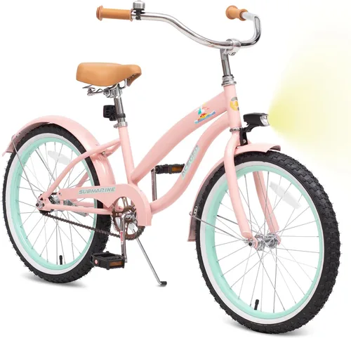 Vista 10 de ACEGER Bicicleta crucero de playa para niñas de 5 a 13 años, 16" 18" 20" 24" bicicleta de una sola velocidad para niños incluye freno contrapedal