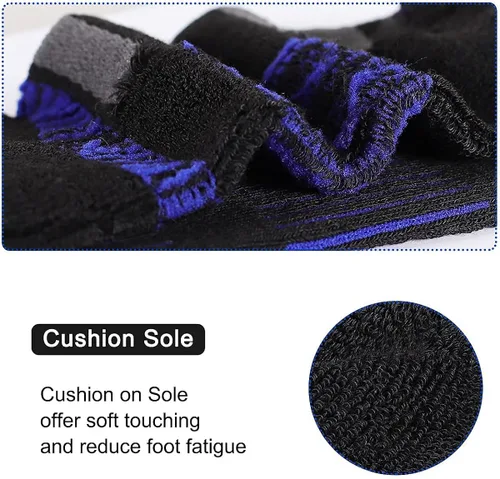Vista 4 de Cooplus 10 pares de calcetines atléticos de corte bajo para hombre acolchados transpirables para correr deportes no se ven Negro-10 pares Shoe