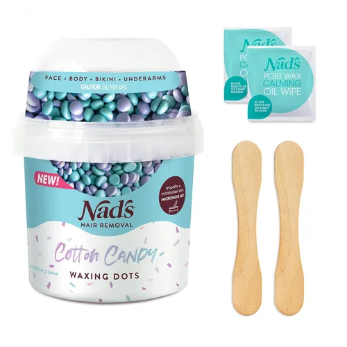 Vista 13 de Nad's Waxing Dots - Cuentas de cera dura de fresas y crema, fórmula sin tiras para microondas para mujeres