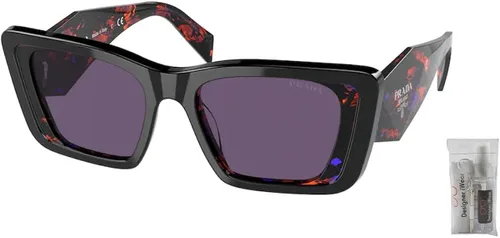 Vista 2 de Prada PR08YS Butterfly Sunglasses for Women BUNDLE with Designer iWear Complimentary Care Kit