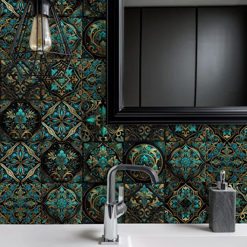 Vista 13 de Alwayspon Adhesivo para azulejos de pared moriscos para despegar y pegar, calcomanías de vinilo autoadhesivas para azulejos de cocina y baño, 4 x 4