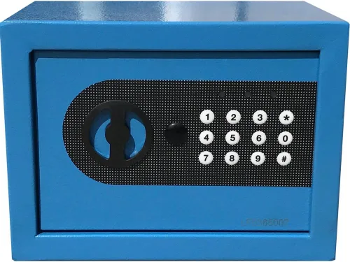Vista 2 de Caja de seguridad electrónica digital de pared para pistola de joyería Efectivo ValuABLE (Azul)