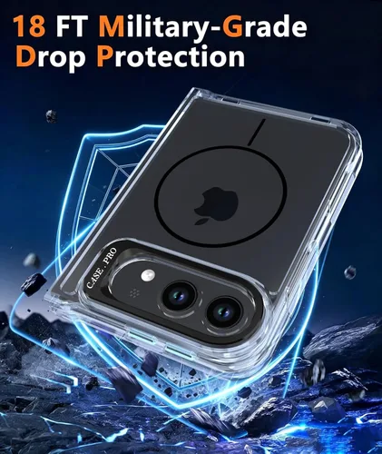 Vista 3 de Funda magnética para iPhone Duo, transparente, negra Negro