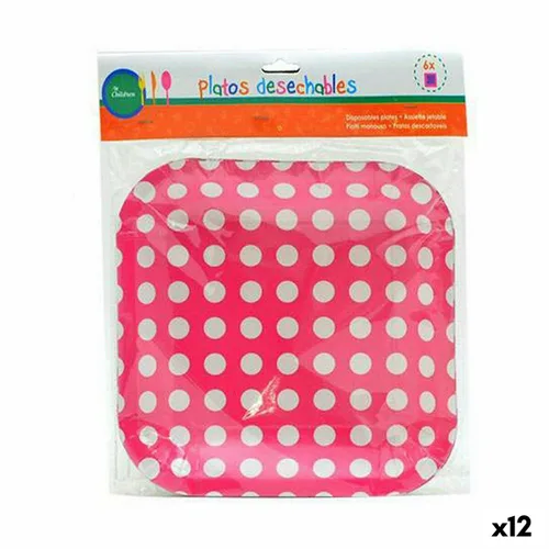 Vista 2 de Set de Platos Puntos Desechable 24 x 2 x 19 cm (12 Unidades)