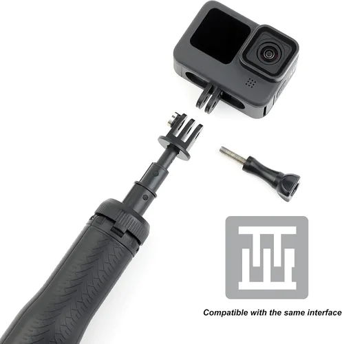 Vista 5 de GEPULY Palo de selfie impermeable de 9'' a 27'' pulgadas, agarre flotante de mano para GoPro Hero 13 12 11 10 9 8 7 6 5 4 3 Fusion, Max, la mayoría