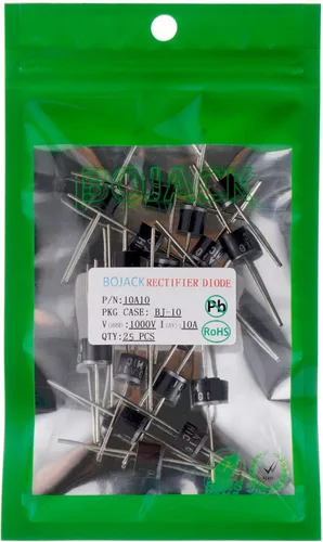 Vista 3 de BOJACK Diodo rectificador 10A10 10 A 1000 V Axial 10A10 10 amperios 1000 voltios Diodos de silicio electrónico (paquete de 25)