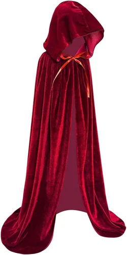 Vista 3 de Makroyl - Capa de terciopelo para niños con capucha para disfraces de Halloween o Navidad