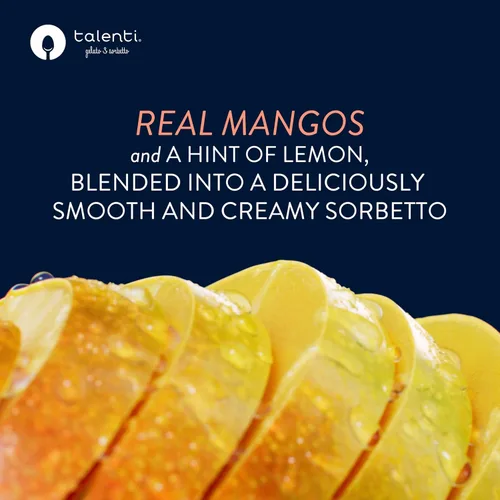 Vista 8 de Talenti Sorbetto para una deliciosa alternativa de helado sin lácteos Mango Alphonso hecho con ingredientes sin OMG, 1 pinta