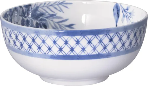 Vista 10 de Mikasa Kiley Bone China - Juego de vajilla ligera de 16 piezas resistente a las astillas, servicio para 4, azul y blanco