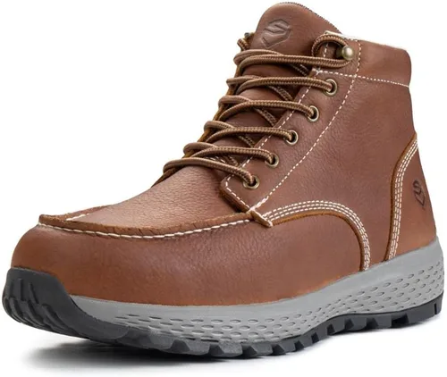 Vista 8 de SUREWAY Men's Lightweight Casual Soft Toe Work Boot - Moc Toe, Men's Construction Industry Safety Wedge Work Boot/Shoe - Black, Comfort Insole