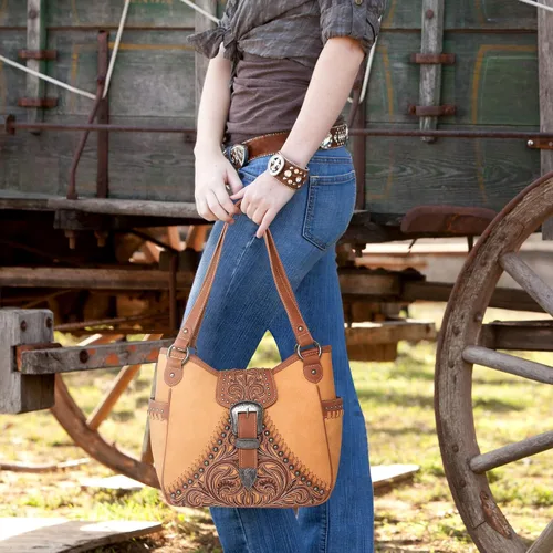 Vista 2 de Montana West Buckle Collection Western Handbags for Women Concealed Carry Purses with Wallet