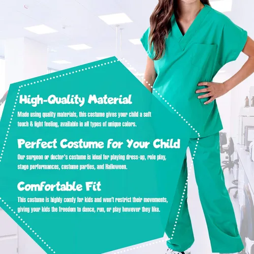 Vista 4 de M&M SCRUBS Super Soft Children Scrub Set Kids Dress up