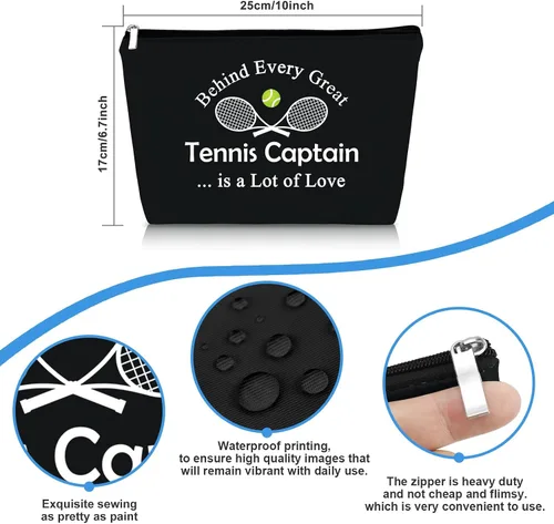 Vista 2 de Mikela Bolsa de cosméticos de regalo de capitán de tenis para mujer, Negro