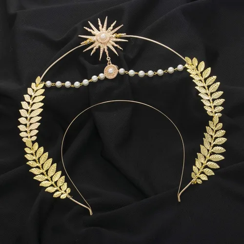Vista 2 de BLESSUME - Diadema de diosa, corona con halo de María, disfraz de Halloween para mujer, tocado de diosa