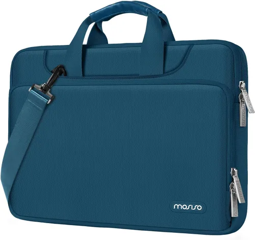 Vista 14 de MOSISO 360 Bolsa Protectora para Laptop de Hombro Compatible con MacBook Air de 13 pulgadas M4 M3 M2 M1 2025-2018/Pro M2 M1 2025-2016, Funda