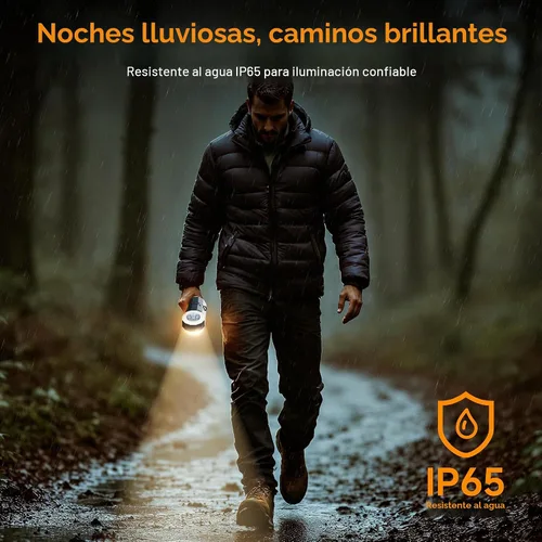 Vista 7 de Linterna de camping recargable de 21000mAh, luces de camping telescópicas, linterna de camping magnética plegable con soporte IPX6 impermeable, Negro