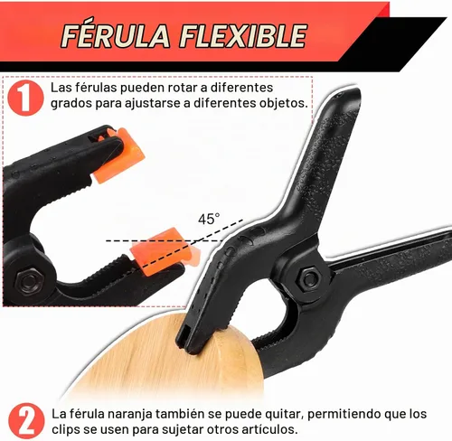 Vista 4 de Paquete de 2 abrazaderas de resorte, clips de plástico de 8.5 pulgadas, clips de fondo pequeños, abrazaderas resistentes, clips de resorte