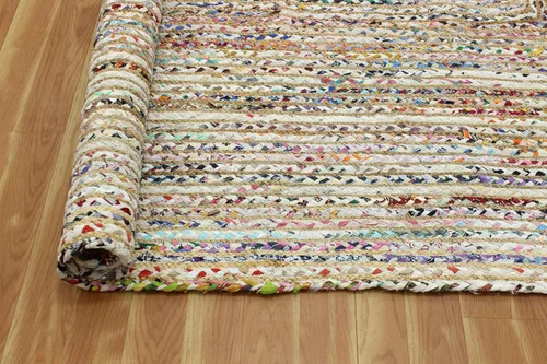 Vista 94 de Natural Jute Collection - Alfombra rectangular de 2 x 3 pies, alfombra de yute trenzada a cuadros multicolor de 0.27 pulgadas de grosor, ideal