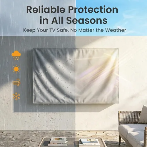 Vista 7 de Funda de TV para exteriores, protector universal resistente a la intemperie para TV de 30 a 32 pulgadas, se adapta a la mayoría de soportes