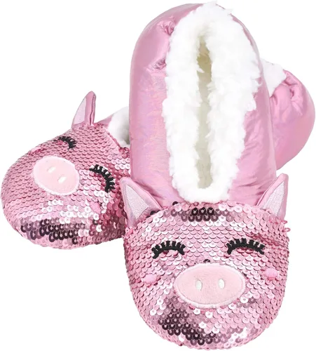Vista 13 de Panda Bros - Pantuflas gruesas y cálidas para mujer con suela antideslizante, zapatos de casa con diseño de personajes, pantuflas novedosas