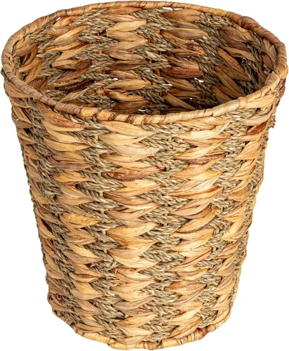 Vista 16 de Household Essentials Cesta de basura tejida, papelera de cuerda de papel gris para baño, dormitorio, oficina