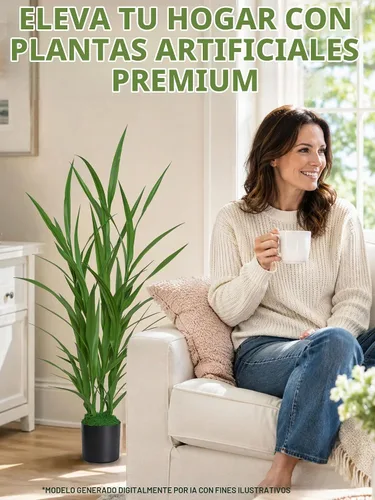Vista 7 de Plantas artificiales para interiores de 3.6 pies de alto, plantas de piso