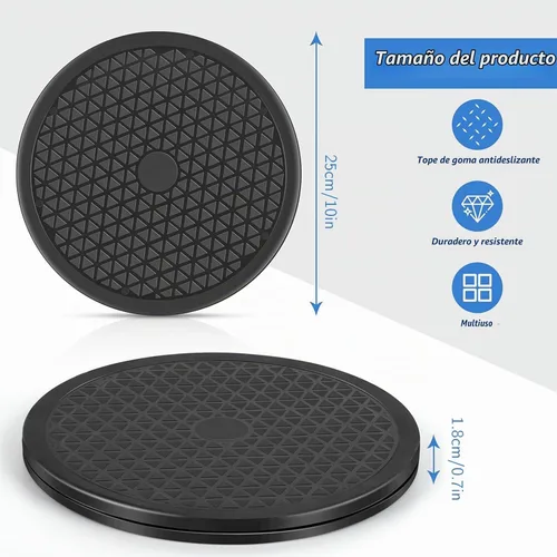 Vista 2 de Lazy Susan - Juego de 2 soportes giratorios giratorios de 10 pulgadas con rodamientos de bolas de acero para monitores de pantalla plana