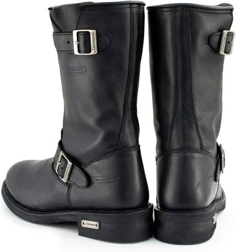 Vista 8 de Xelement 1440 - Botas de cuero para motocicleta de ingeniero negro (ancho y regular ancho)
