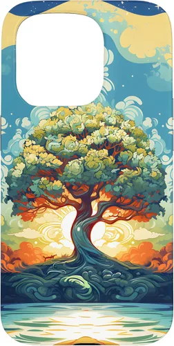 Vista 14 de iPhone 16 Sunrise Spiritual Sun Water Tree of Life Case