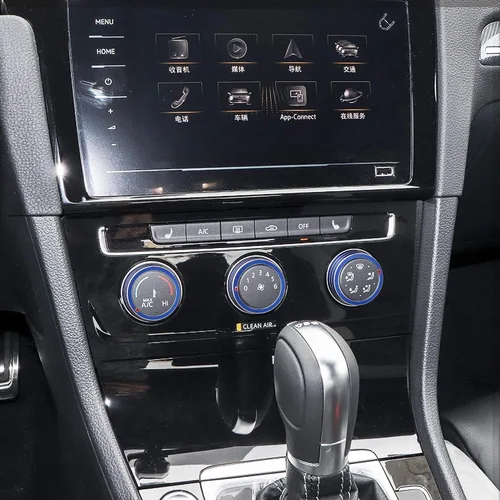 Vista 7 de TOMALL 3 fundas de aluminio para consola central compatibles con Volkswagen MK7 Golf GTI 2015 2016 2017 2018 2019 2020 AC aire acondicionado perilla