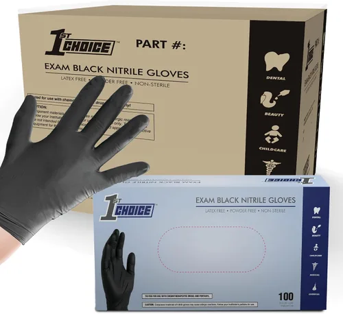 Vista 8 de 1st Choice Black 4 mil Nitrile Disposable Gloves Food Safe Medical Grade