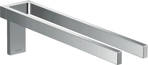 Vista 4 de AXOR Toallero rectangular universal con doble asa en cromo negro cepillado, 42622340